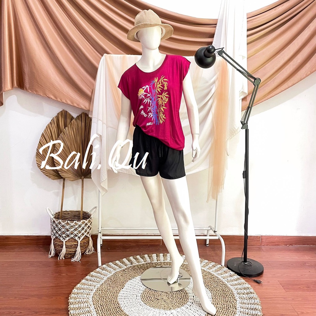 Baju Atasan Kaos Bambu Bali XL Kain Halus-MERAH HATI
