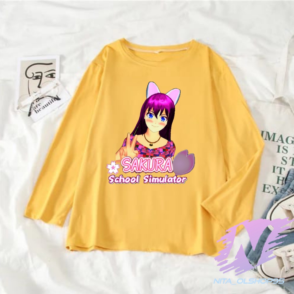 SAKURA SCHOOL SIMULATOR TERBARU kaos anak lengan panjang sakura school simulator baju kaos anak saku