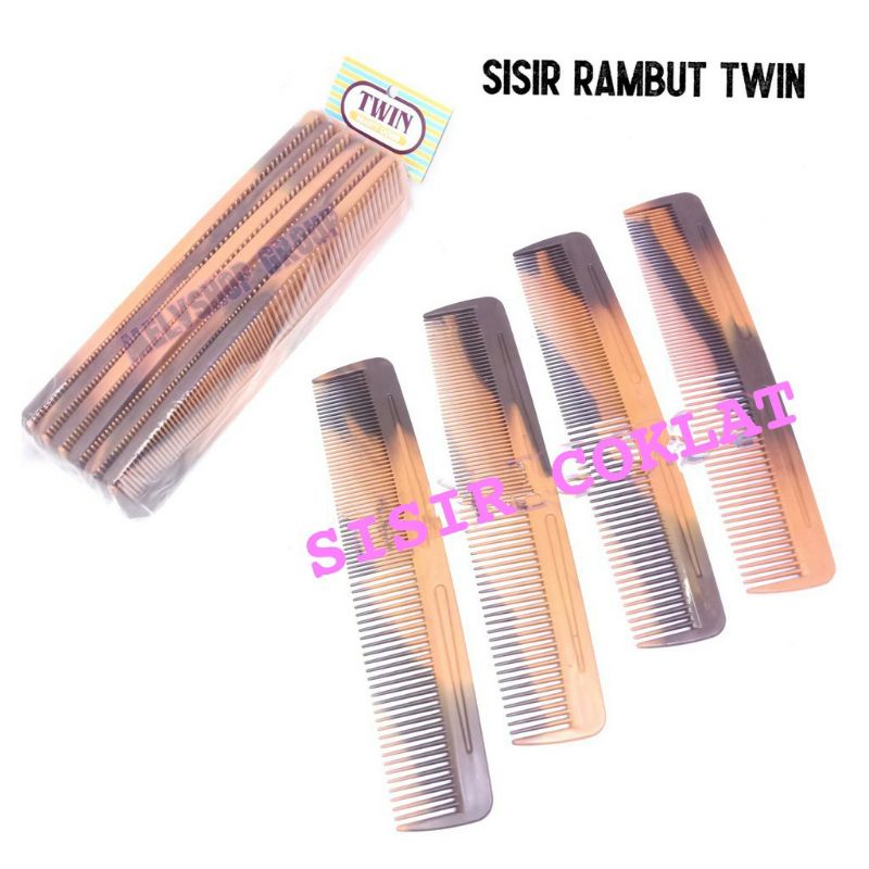 Sisir Rambut Twin Coklat Model Lurus - Sisir Coklat - Sisir Termurah