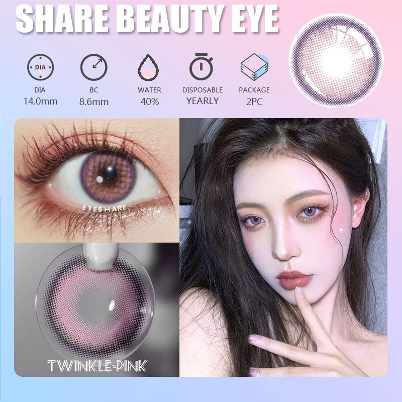 TWINKLE PINK SOFTLENS CONTAC LENSES INPORT COSPLAY ANIME