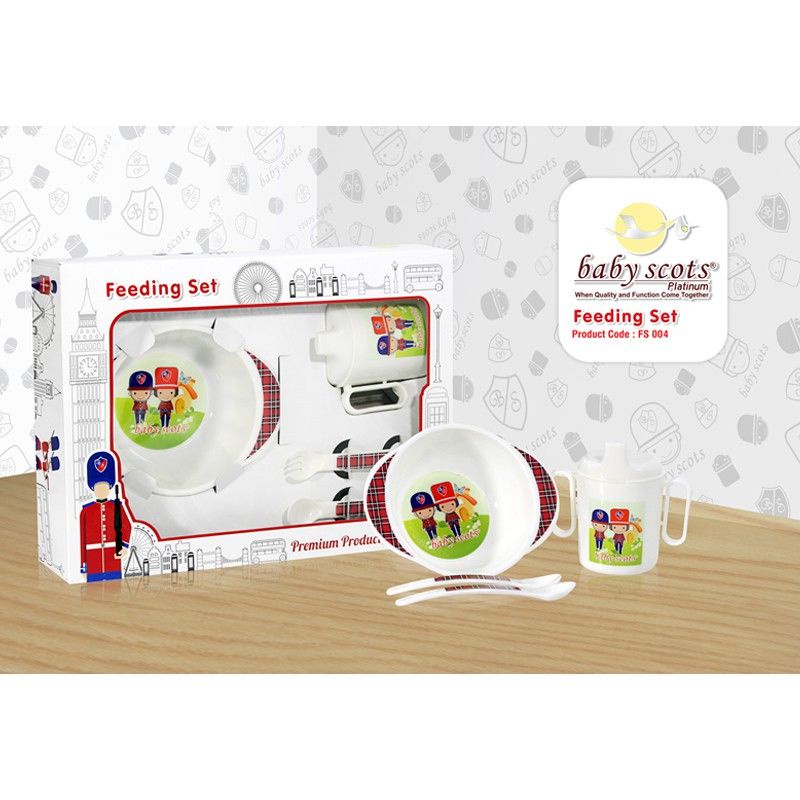 Feeding Set Baby Scots || Tempat Makan Bayi Putih