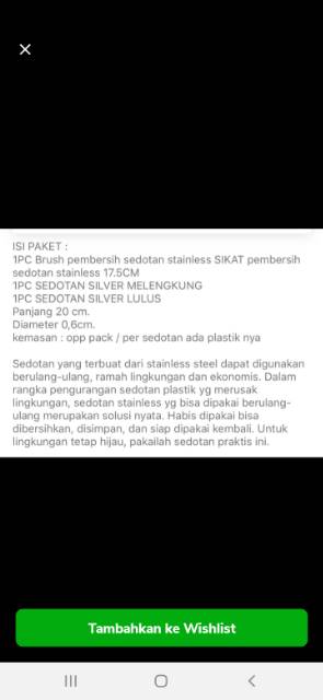 PAKET SEDOTAN STAINLESS 3 PCS ( SEDOTAN LURUS,BENGKOK DAN BRUSH MASING )