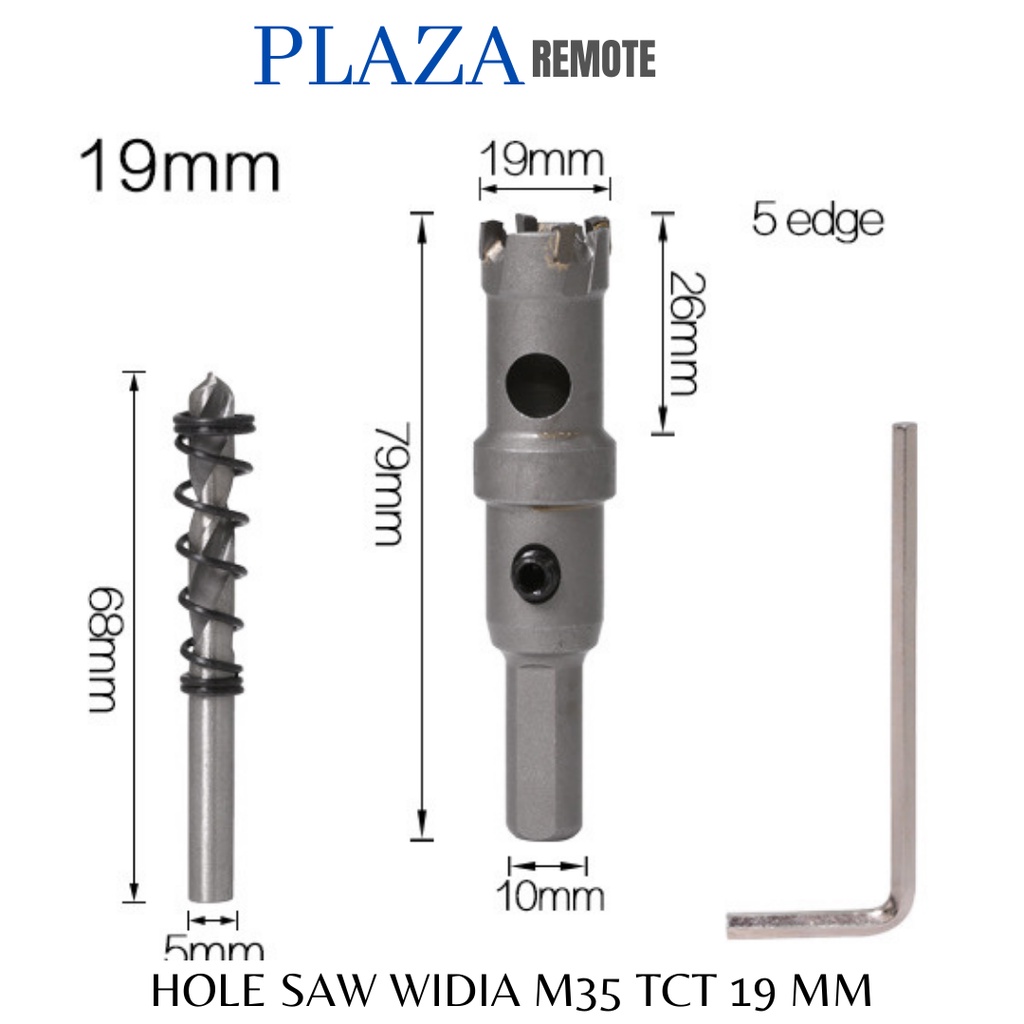 MATA BOR HOLE SAW TCT KARBIT M35 BESI  METAL CARBIDE WIDIA 14 MM 15 MM 16 MM  16.5 MM  18 MM  19 MM 20 MM  22 MM 25 MM