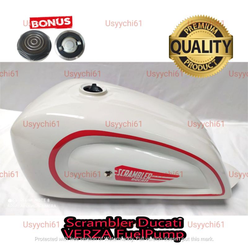 Tangki Cat VERZA Custom Fuelpump injeksi Motif Putih Tulang