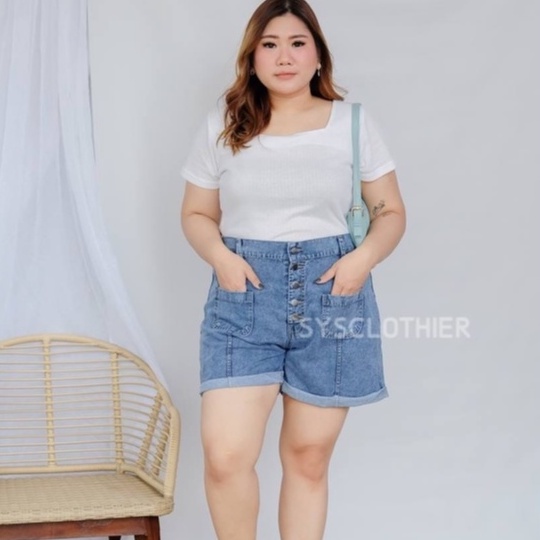 CELANA JEANS WANITA CUBA RUBBER SHORT