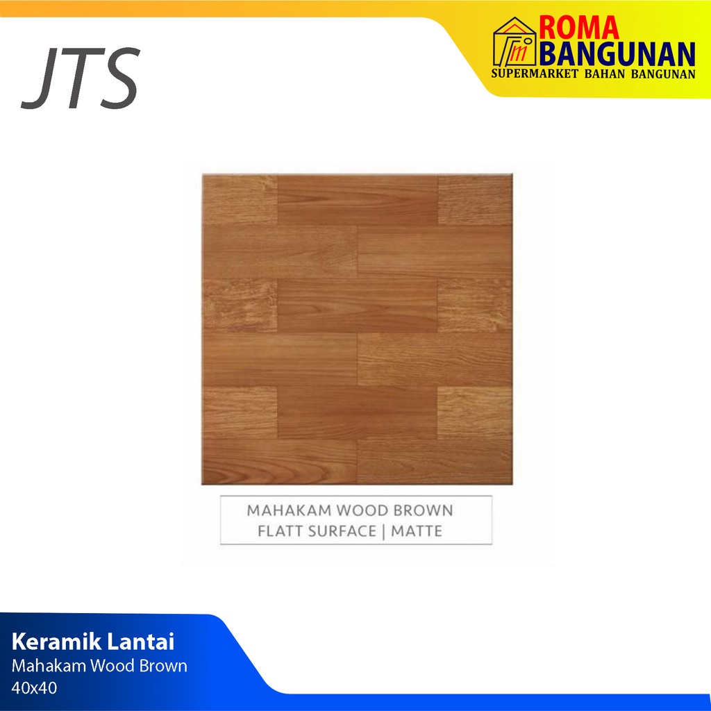 JTS Keramik Lantai Motif Kayu Mahakam Wood Brown 40x40