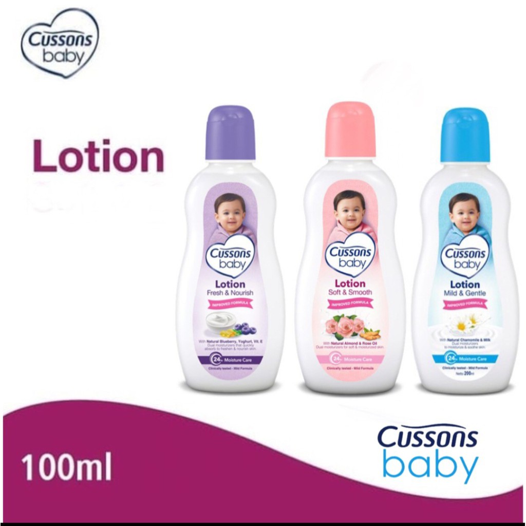 Cussons Baby Lotion Soft & Smooth, Mild & Gentle, Fresh & Nourish 100ml