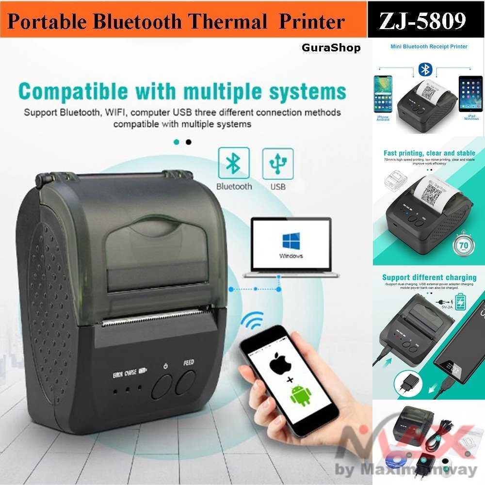 Taffware Printer Bluetooth Termal untuk Usaha kuliner jualan online cafe Warung Toko Merchant Gofood Grabfood Shopeefood Go food Grab food Shopee food Bluetooth Thermal Receipt Printer 2 Inch Wireless Portable USB Cabel POS Receipt Printer for iOS Android