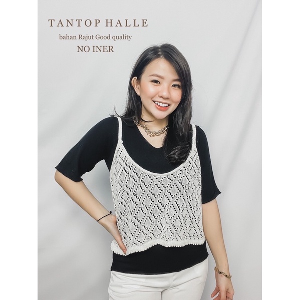 MDLV ~ TANKTOP HALLE RAJUT KOREA VEST RAJUT ROMPI RAJUT BEST SELLER VEST RAJUT MURAH FASHION WANITA