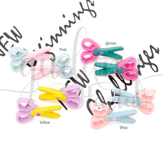 Anting Stud Pastel Scissors Earrings Motif Gunting Warna GH 203290