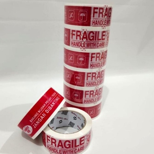 

lakban fragile merah putih I Untuk packking bahan bagus dan kuat Termurah 1pcs