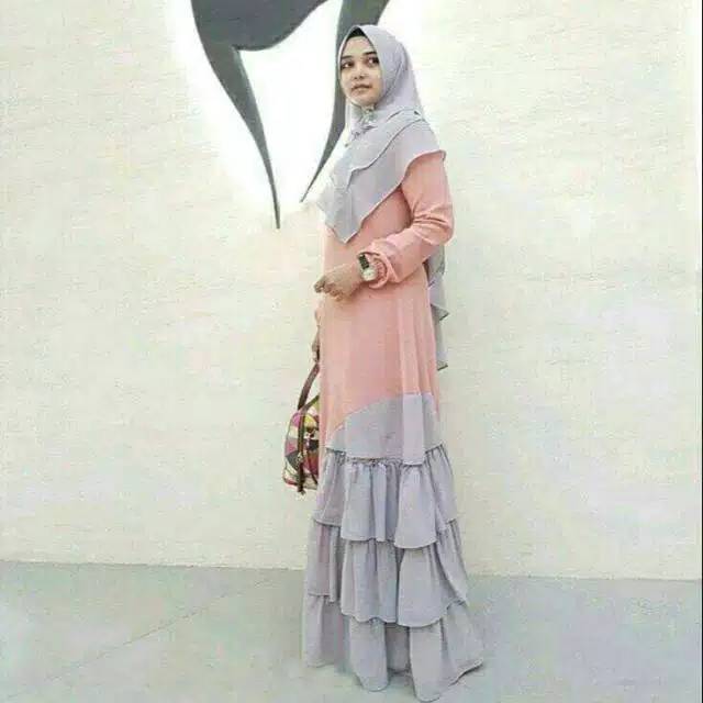 Gamis branded ori original set syari ceruty