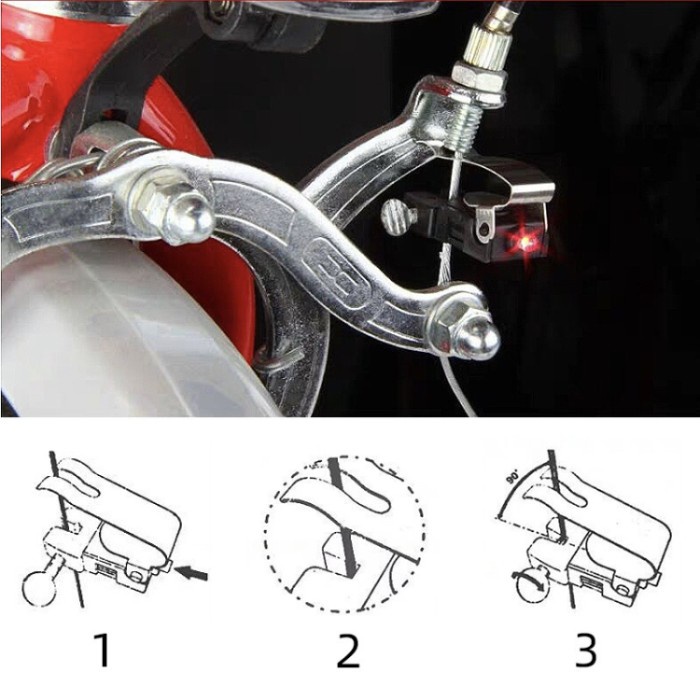 Lampu belakang sepeda dengan lampu led rem sepeda v-brake