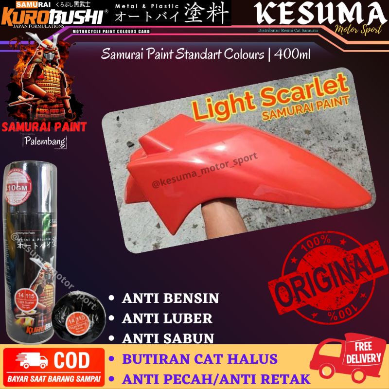 Cat Pilok Pilox Cat Semprot Body Motor SamuraiPaint Merah #115 Light Scarlet 400ml Original 100%