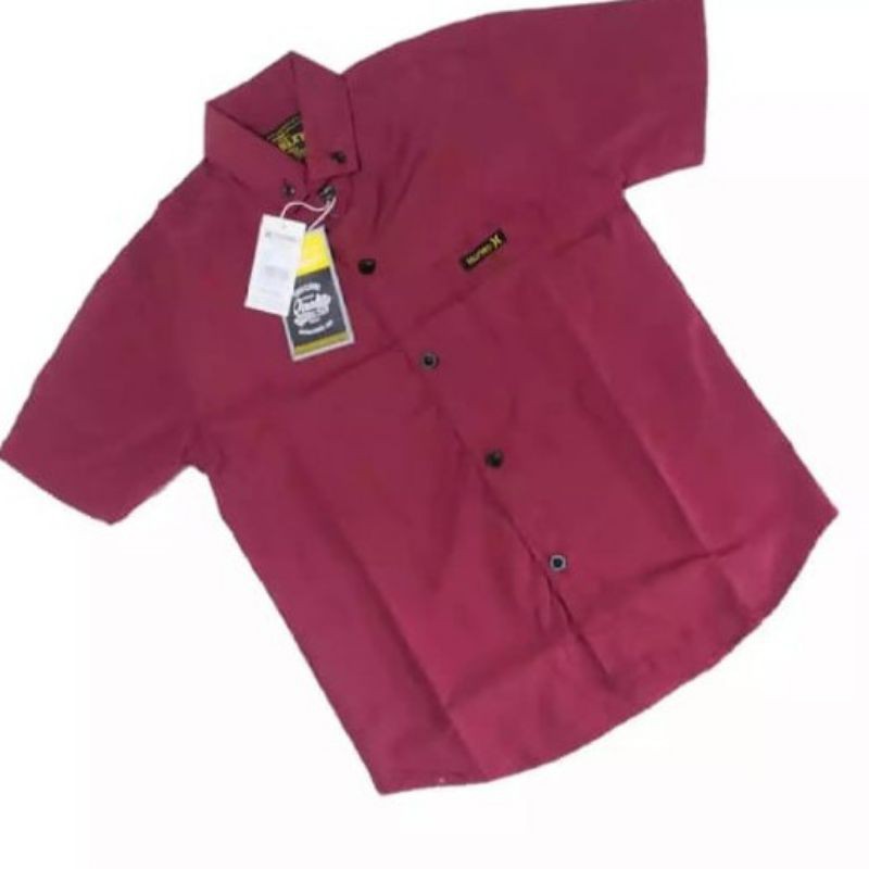 Kemeja Anak Laki-Laki Kemeja Distro Umur 1-10 Tahun Bahan Mat Cutton  Warna Maroon