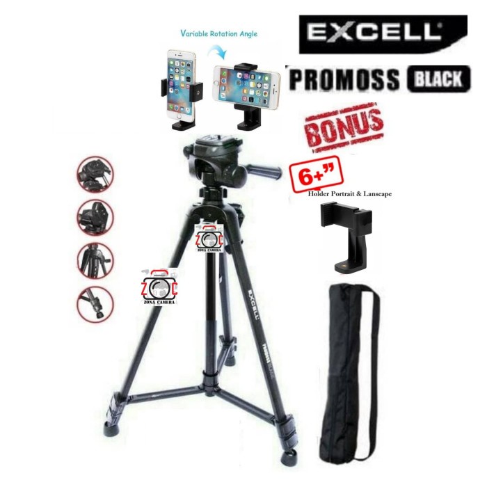 Tripod Tripod Excell Promoss Black Hitam Camera DSLR Takara Somita weifeng(Z9Y8) Tripod Tripod Bluet