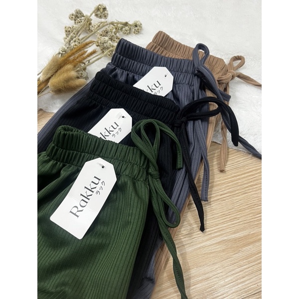 Celana Kulot Knit Mango Panjang Ella Pants - Cullote Highwaist Wanita 881