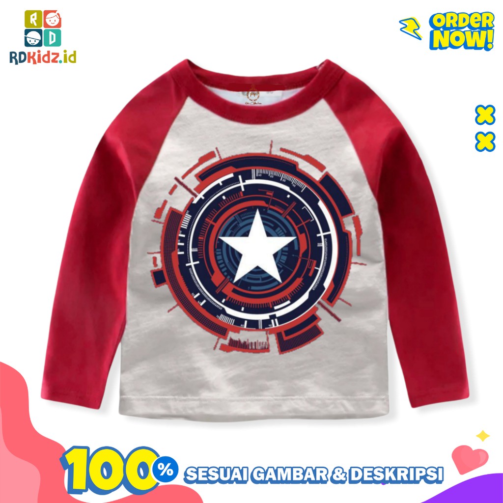 Rdkidzid Atasan Panjang Anak Laki Laki / Kaos Panjang Anak Laki LaKI / Baju Panjang Anak Cowok Motif Star