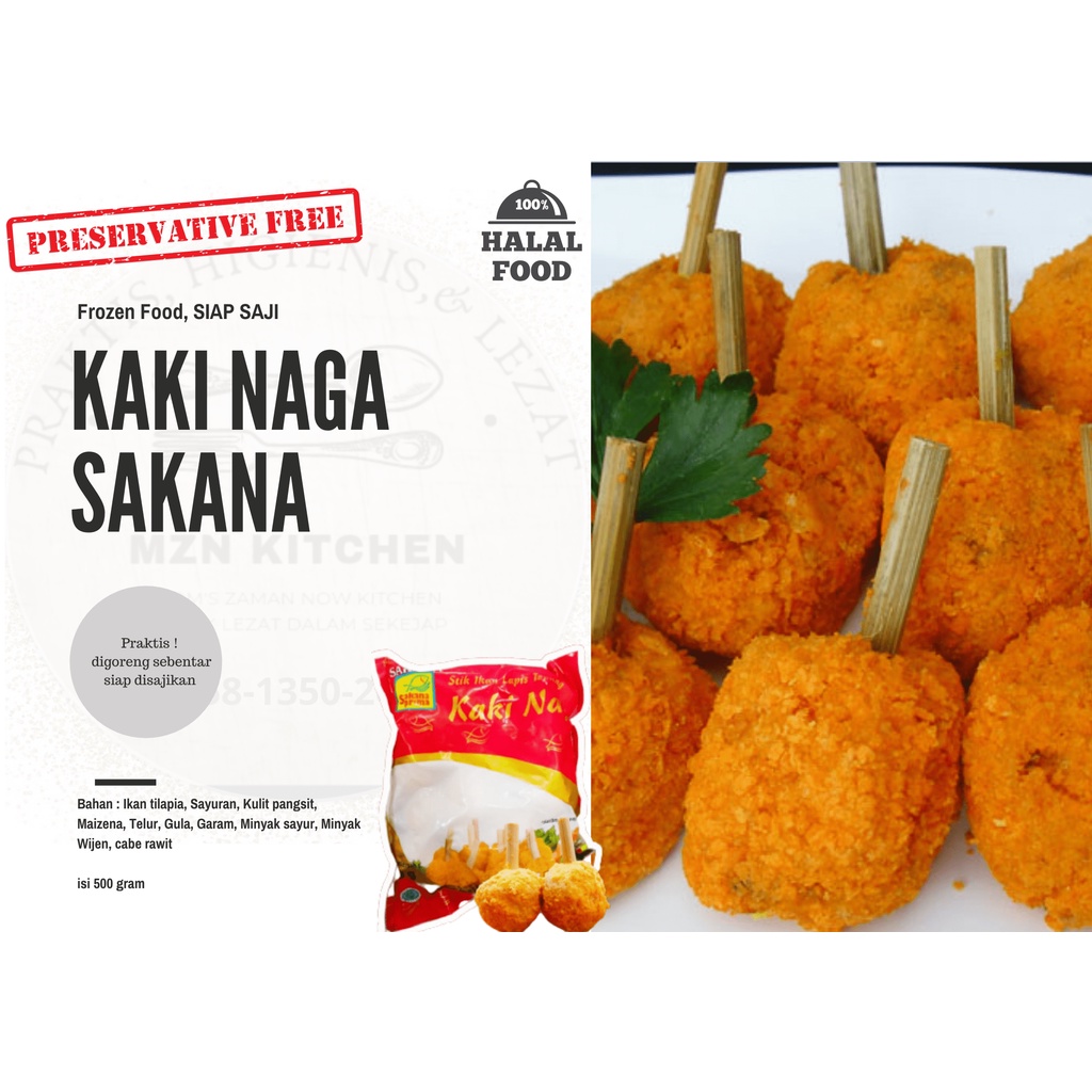 SAKANA Kaki Naga Ikan Makanan Beku, Frozen Food Murah, Sakana Frozen Food Halal Tanpa Pengawet