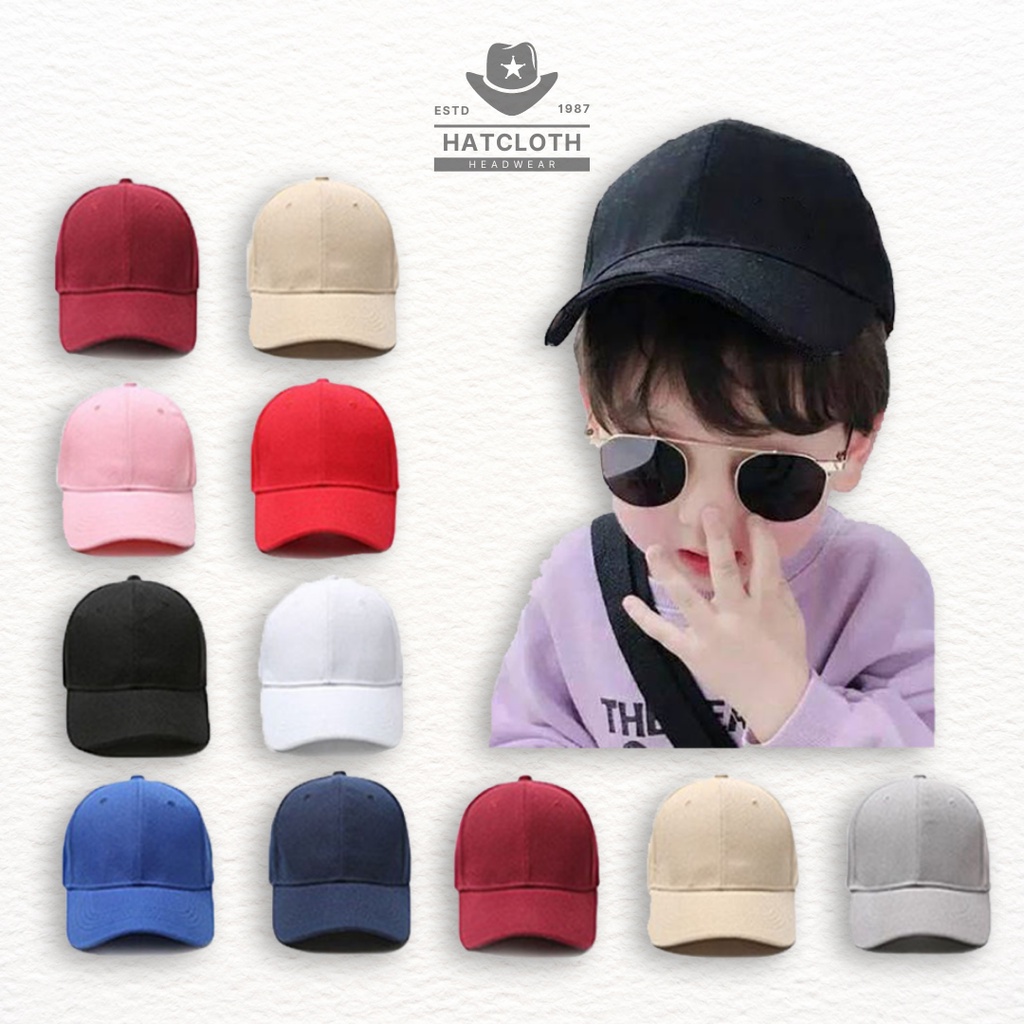 Topi Baseball Twill Anak Polos