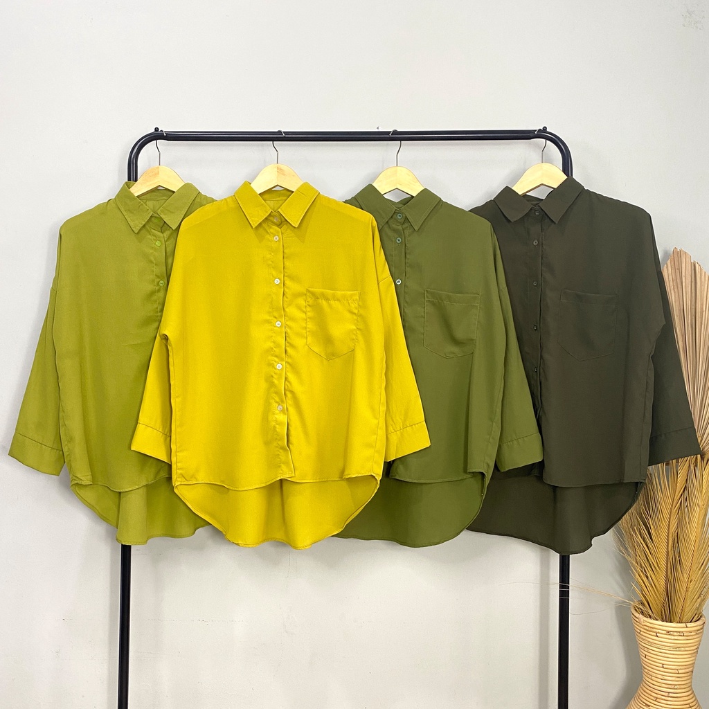 [100K GET 4] The Bloom House - Indraini Shirt Wolfis Atasan Wanita Kemeja Polos B105