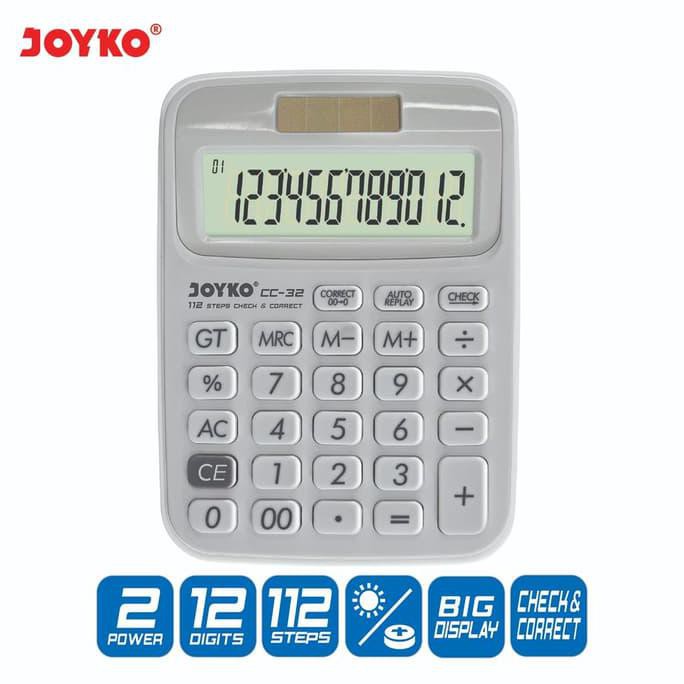 

ITERBATASl Calculator / Kalkulator Joyko CC-32 / 12 Digits / Check Correct - Putih ICQl