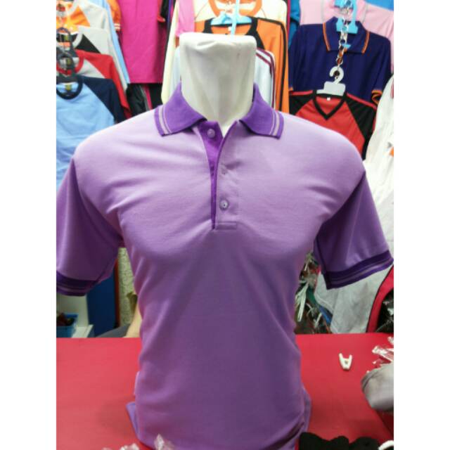 Polo Shirt Pendek Ungu Muda | Kaos Polos | Kaos Cowok | Kaos Cewek | UNISEX