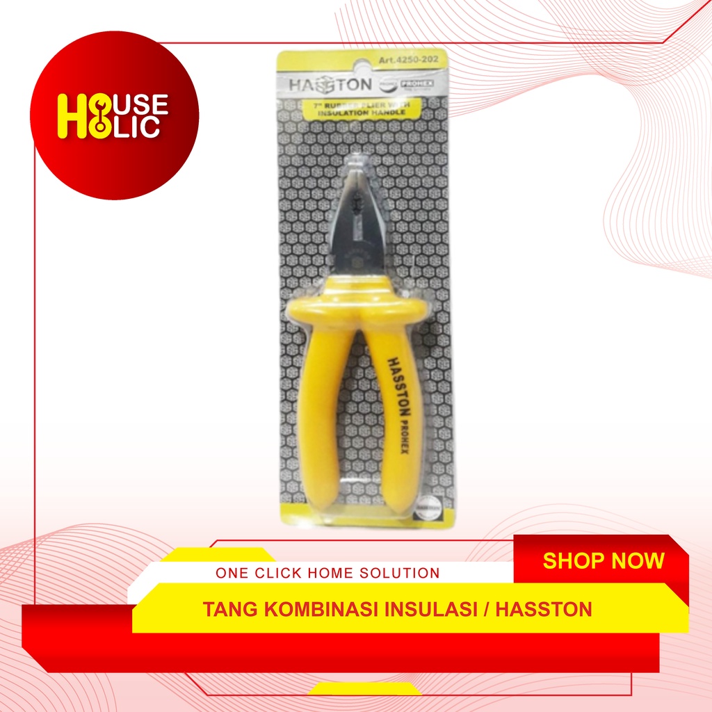 Tang Kombinasi Insulasi 7&quot; Inch / Rubber Plier Handle Hasston 4250-202