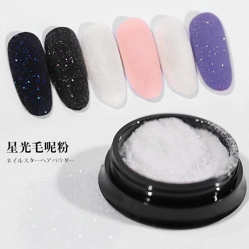 BLUDRU SUGAR POWDER GLITER BLUDRU KNITTED HIASAN NAILART BUBUK BLUDRU WHITE BLACK