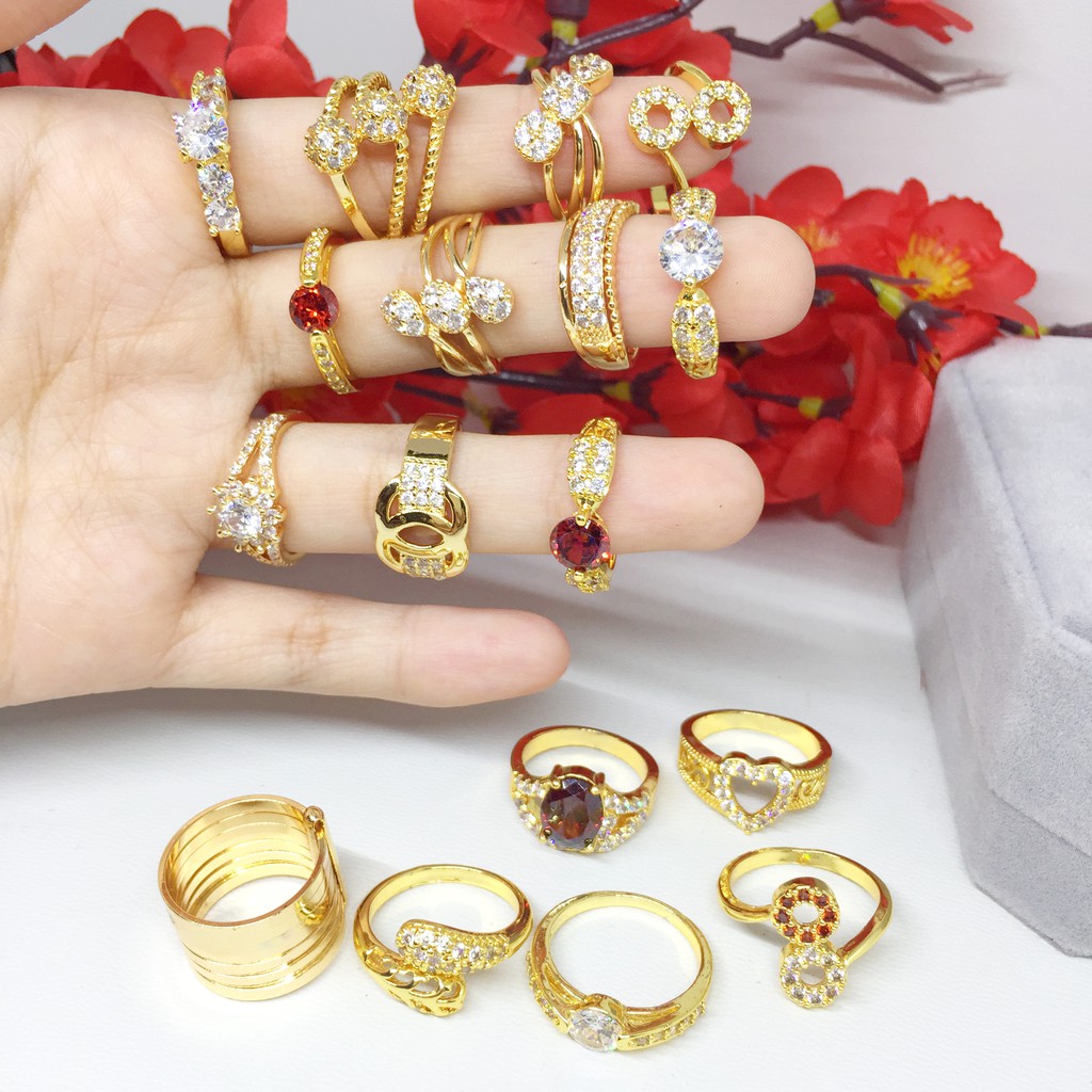 Paket Usaha Jualan 12pcs 24 36 Cincin Random Perhiasan Grosir Wanita Xuping 12 - BR473