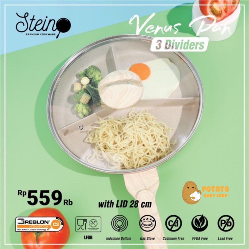 Stein Cookware Venus Pan 28cm 3 Divider - Panci SteinCookware