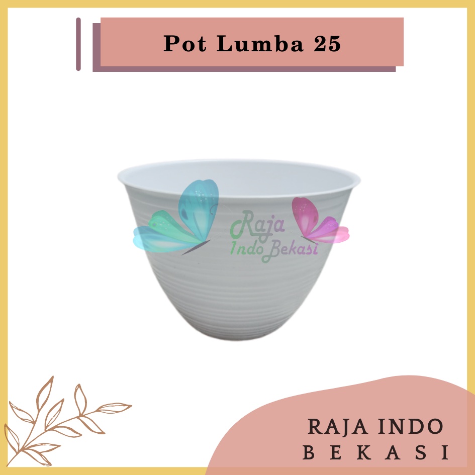 Pot Lumba 25 TAWON 24 Putih Diameter 21 Cm Motif Tawon - Pot Bunga Plastik 21cm Bunga Lidah Mertua Aglonema