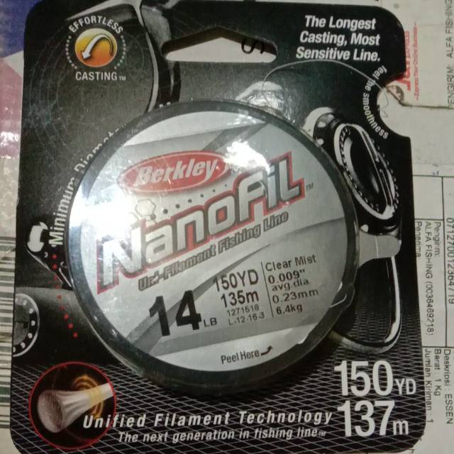 Benang Berkley nanofil 14lb 135m