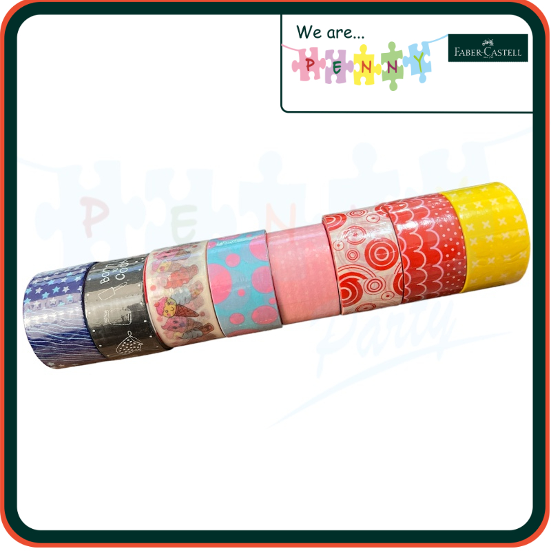 

Faber Castell Selotip Kertas Washi Tape Dekorasi 24mm x 5m Decorative Paper Tape 100% Original