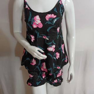 Piyama tank top + bra baju tidur sexi import / baju tidur