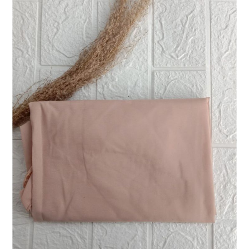 Bergo Maryam Simple Tali Jilbab Siria Wolfis Non Pet Daily Hijab Remaja-Latte