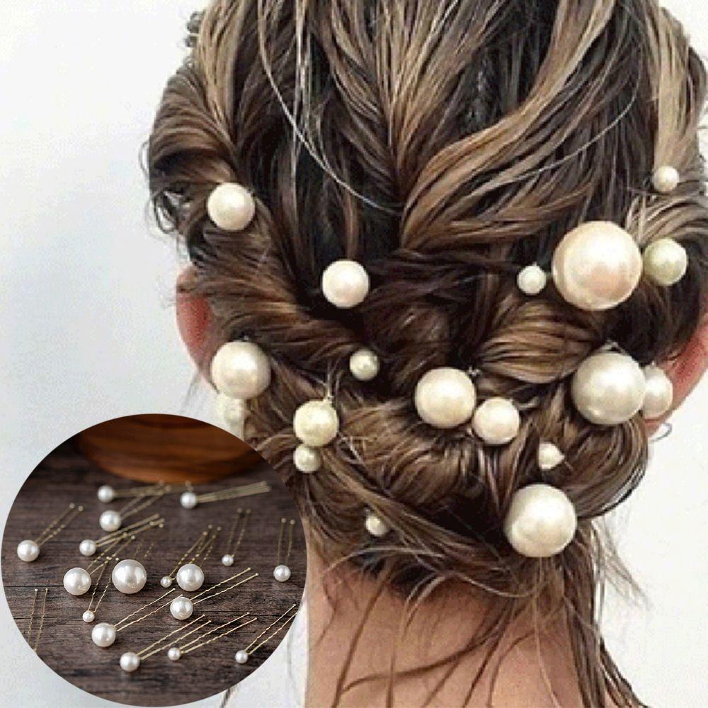 Agustinina Mutiara Jepit Rambut Tiara Pengantin Hairstyle Pearl Aksesoris Rambut Hiasan Kepala U-shaped Hairstyle Tools Bridal Tiara
