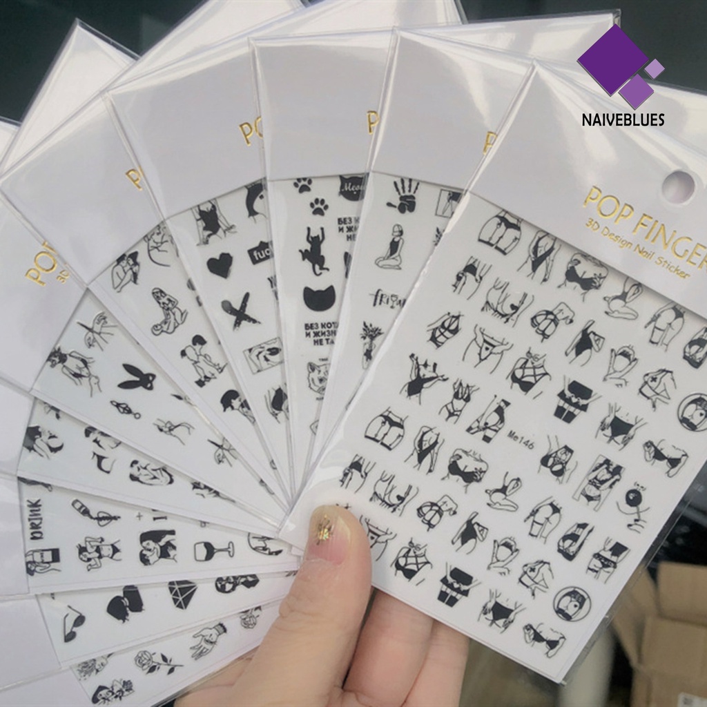 Naiveblue &gt; Stiker Kuku 10 Motif Sexy Untuk Nail Art / Manicure
