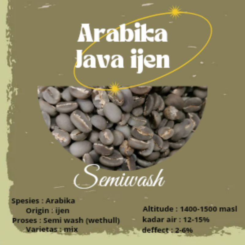 

greenbean / biji kopi Arabika Java ijen semiwash - wethull - 1kg