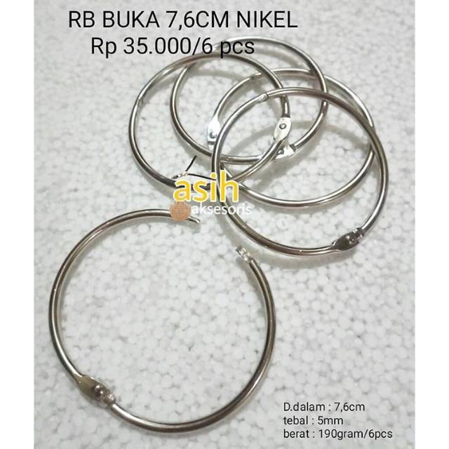 Ring bulat buka 7,6cm @ 6pcs