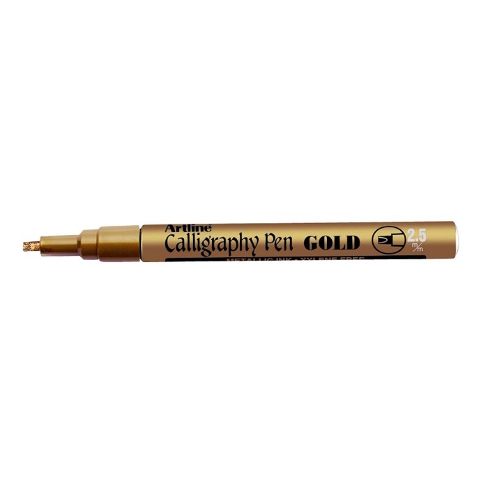 

kaligrafi-perlengkapan- artline calligraphy pens gold 2.5mm / pulpen kaligrafi -perlengkapan-