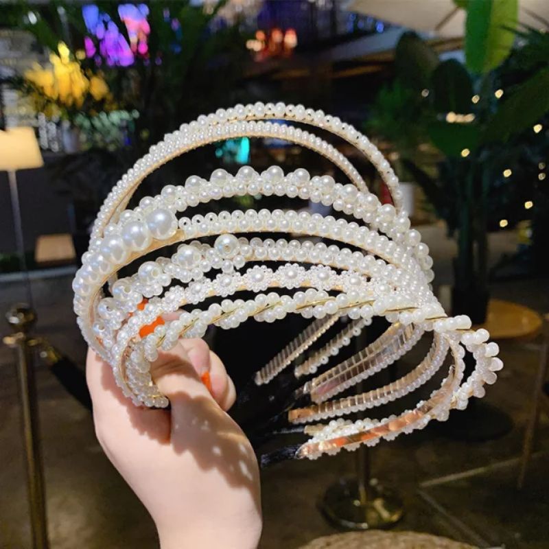 Bando Mutiara / Bando Wanita / Bando Bandana / Bando Korea Bando Aksen Mutiara Gaya Korea