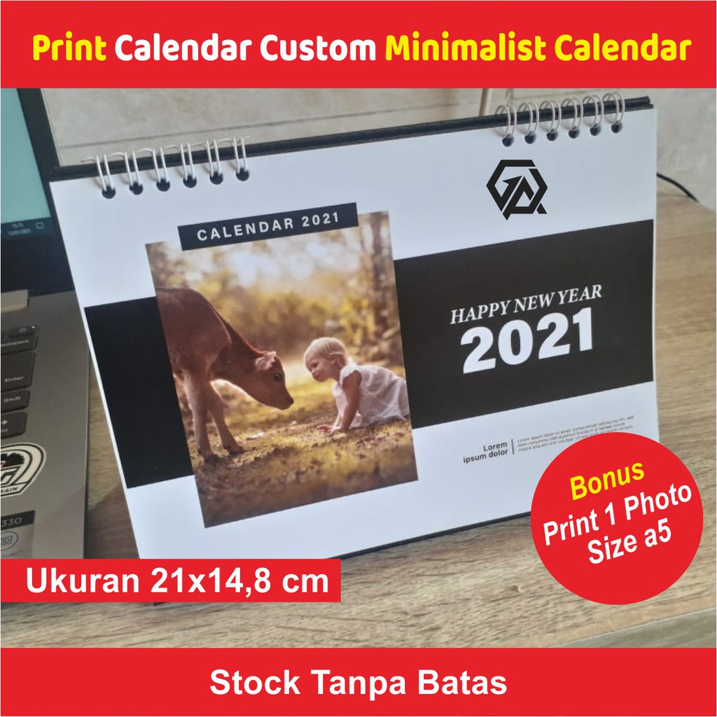 Kalender Meja Kalender Duduk 2021 Custom Minimalist Modern Shopee Indonesia 