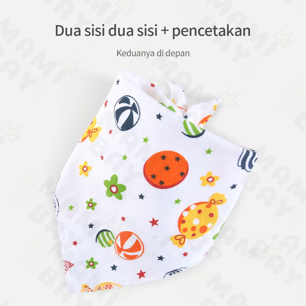 Mamibayi Bib bayi bahan katun bentuk segitiga celemek bayi  katun motif