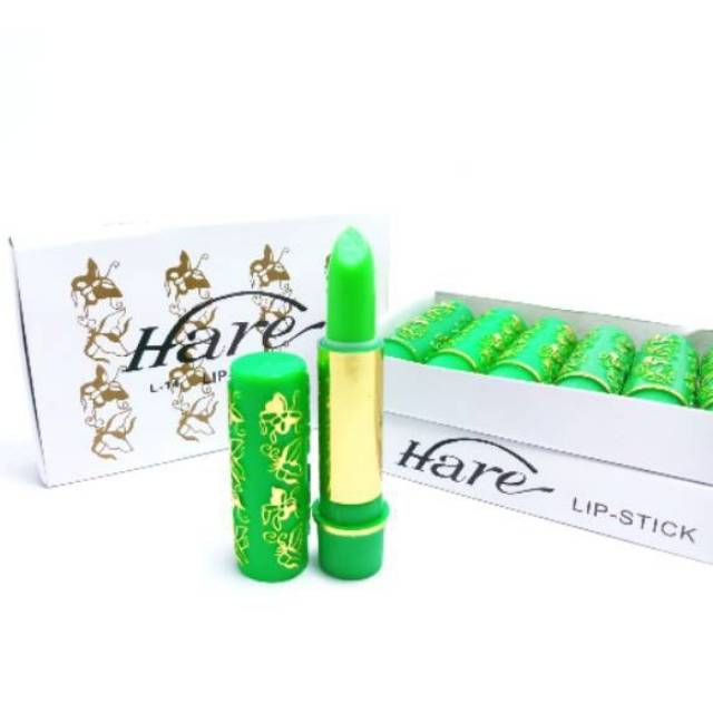 Lipstick HARE / Lipstik Arab / Warna Hijau tapi Hasil Merah Muda Dan Lembut