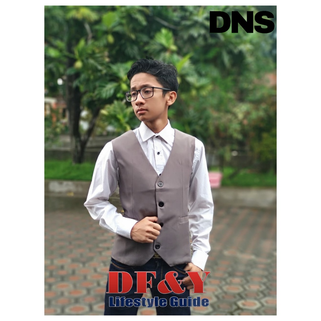 Daniera Rompi Pria Abu Polos Original DF&Y / Jas Blazer Kerja Kantor Formal / Jas Style Korea Slimfi