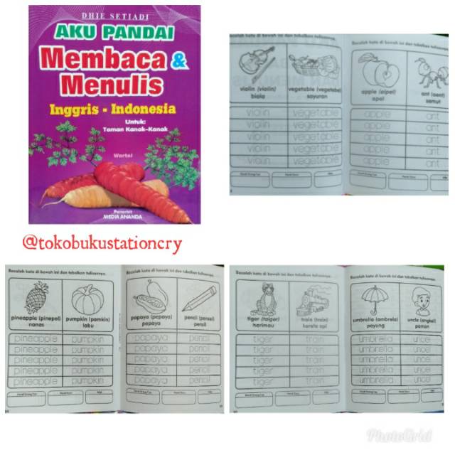 Buku TK - Menulis/Membaca/Melengkapi/Mewarnai