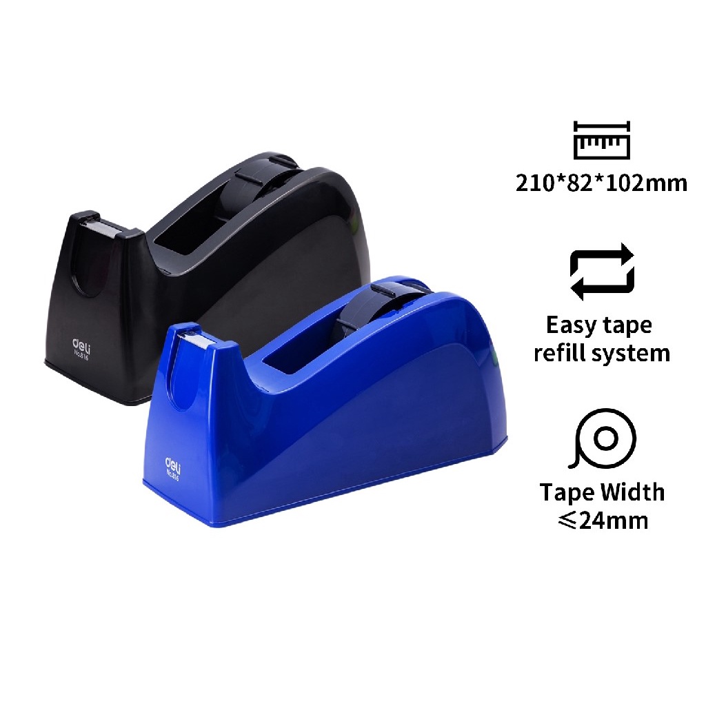 

TAPE DISPENSER PEMOTONG ISOLASI BESAR KECIL 12MM-24 MM DELI 816 BAGUS