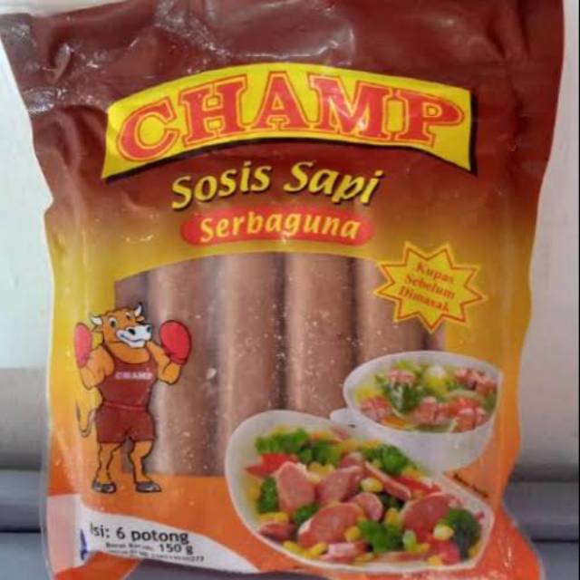 

Champ beef sausages sosis sapi