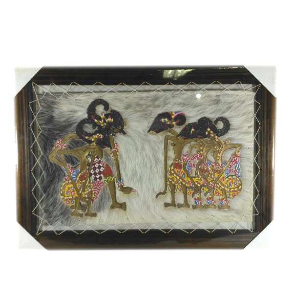 Lukisan Wayang Kulit Pendawa Lima Kulit Kambing Ukuran 70x50 cm - Pendowo Limo